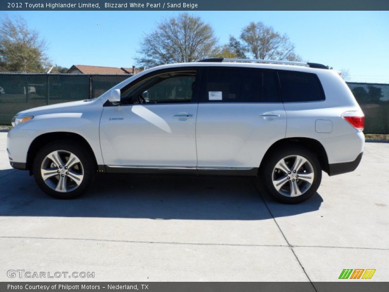 Blizzard White Pearl / Sand Beige 2012 Toyota Highlander Limited