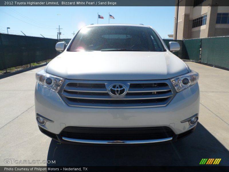 Blizzard White Pearl / Sand Beige 2012 Toyota Highlander Limited