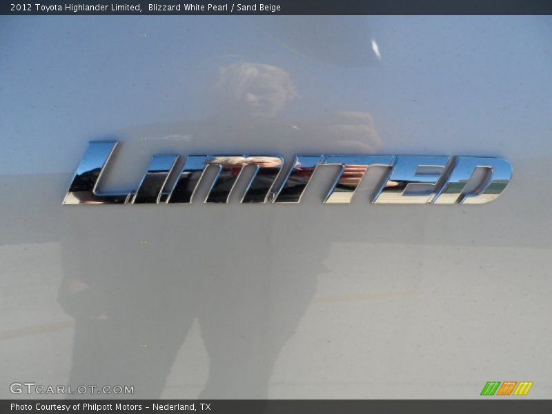 Blizzard White Pearl / Sand Beige 2012 Toyota Highlander Limited