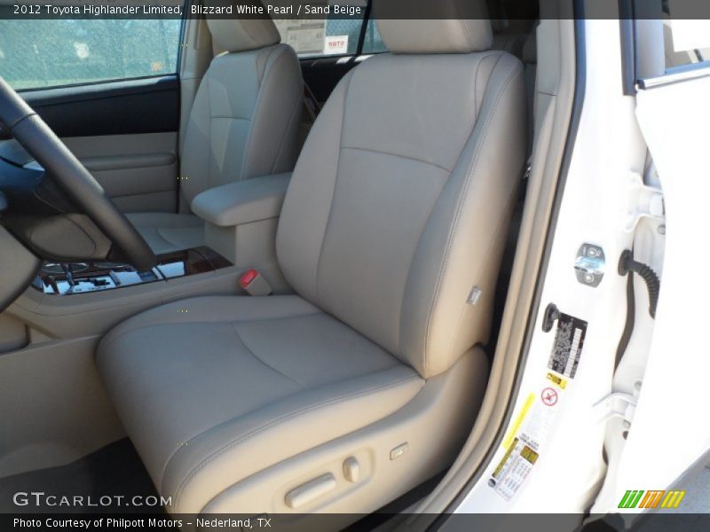 Blizzard White Pearl / Sand Beige 2012 Toyota Highlander Limited