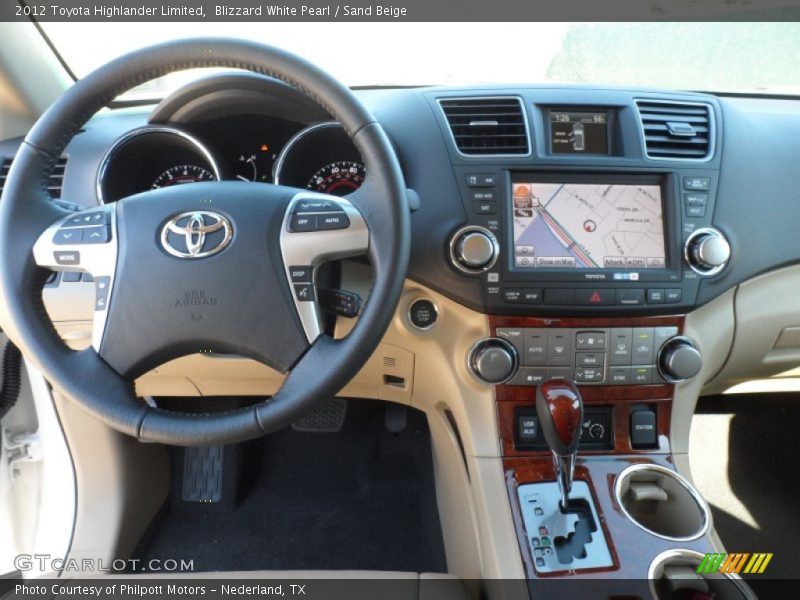 Blizzard White Pearl / Sand Beige 2012 Toyota Highlander Limited