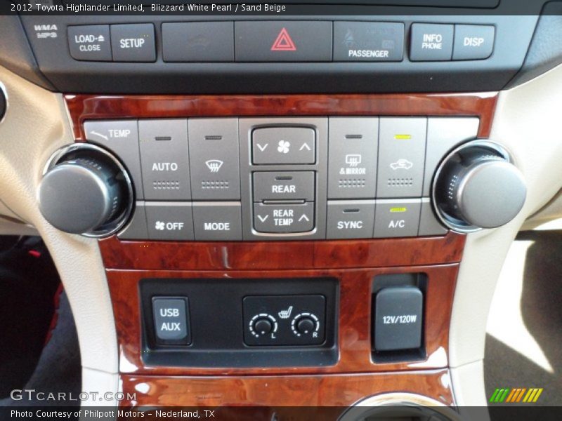 Blizzard White Pearl / Sand Beige 2012 Toyota Highlander Limited