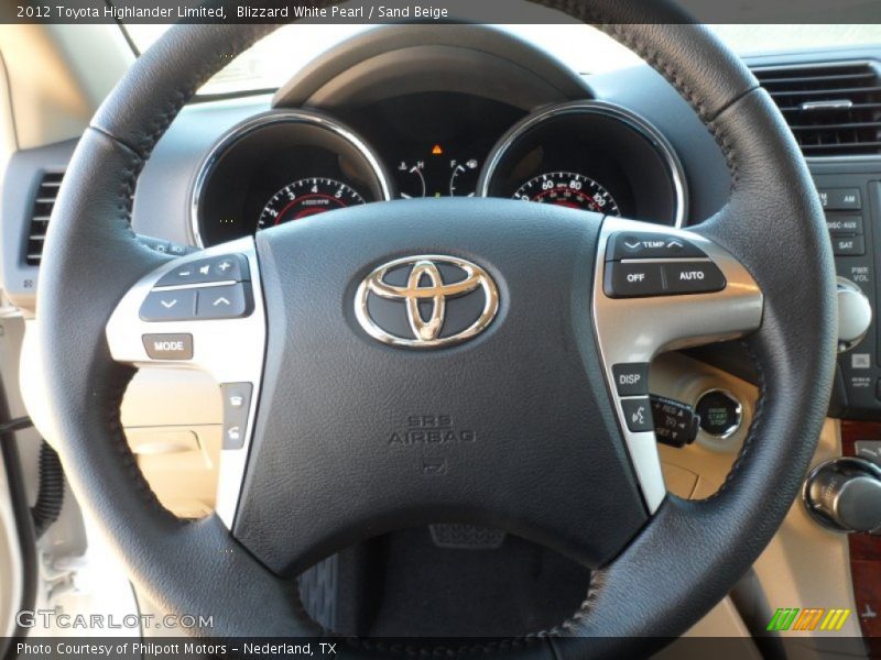 Blizzard White Pearl / Sand Beige 2012 Toyota Highlander Limited