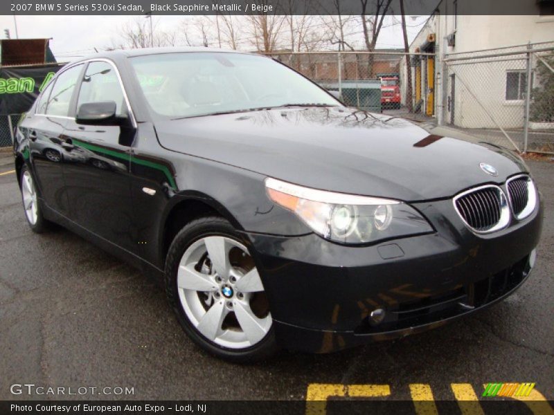 Black Sapphire Metallic / Beige 2007 BMW 5 Series 530xi Sedan