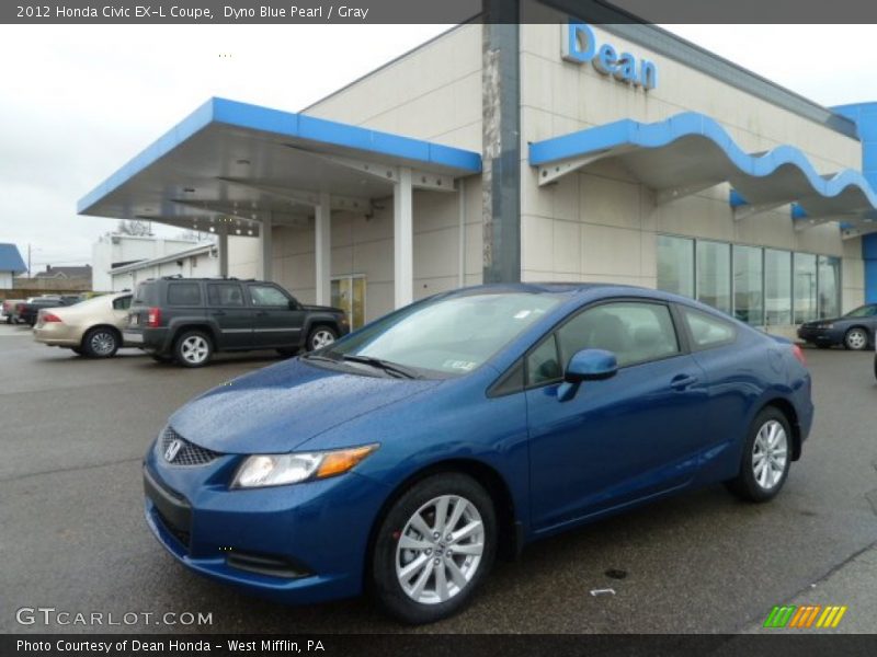 Dyno Blue Pearl / Gray 2012 Honda Civic EX-L Coupe