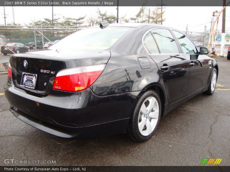 Black Sapphire Metallic / Beige 2007 BMW 5 Series 530xi Sedan