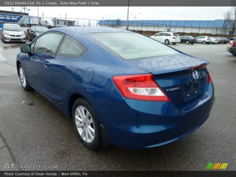 Dyno Blue Pearl / Gray 2012 Honda Civic EX-L Coupe