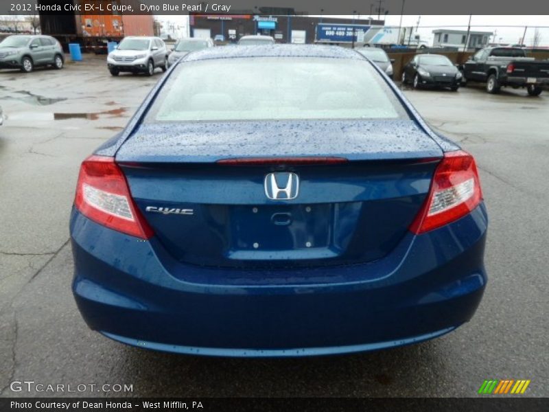 Dyno Blue Pearl / Gray 2012 Honda Civic EX-L Coupe