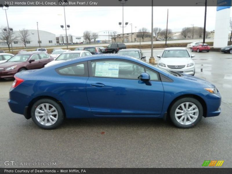 Dyno Blue Pearl / Gray 2012 Honda Civic EX-L Coupe