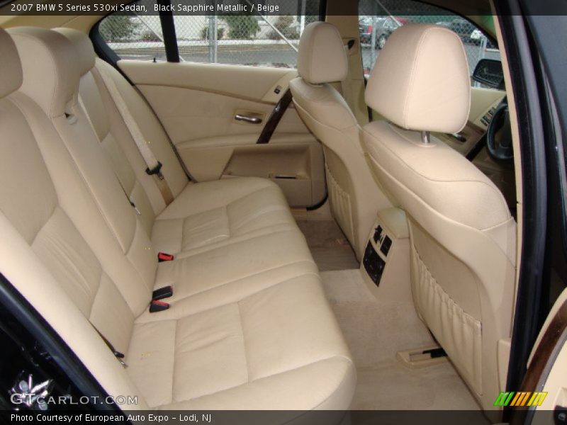 Rear Seat of 2007 5 Series 530xi Sedan