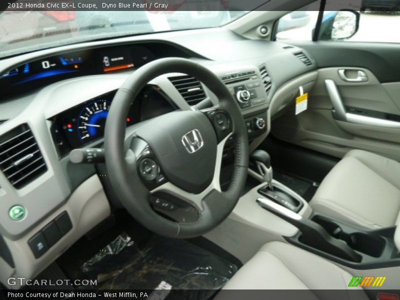Dyno Blue Pearl / Gray 2012 Honda Civic EX-L Coupe