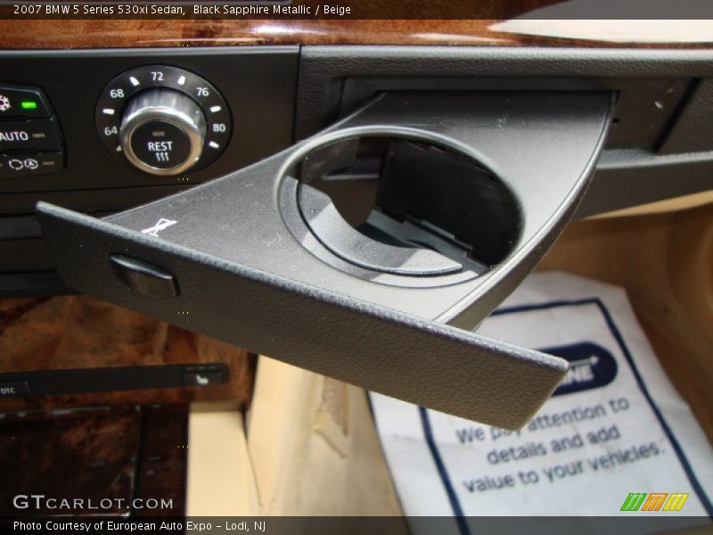Black Sapphire Metallic / Beige 2007 BMW 5 Series 530xi Sedan