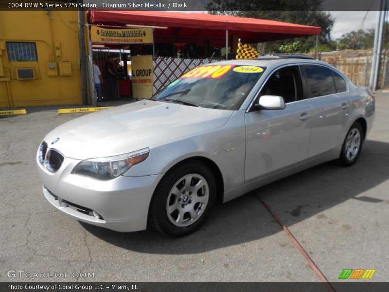 Titanium Silver Metallic / Black 2004 BMW 5 Series 525i Sedan