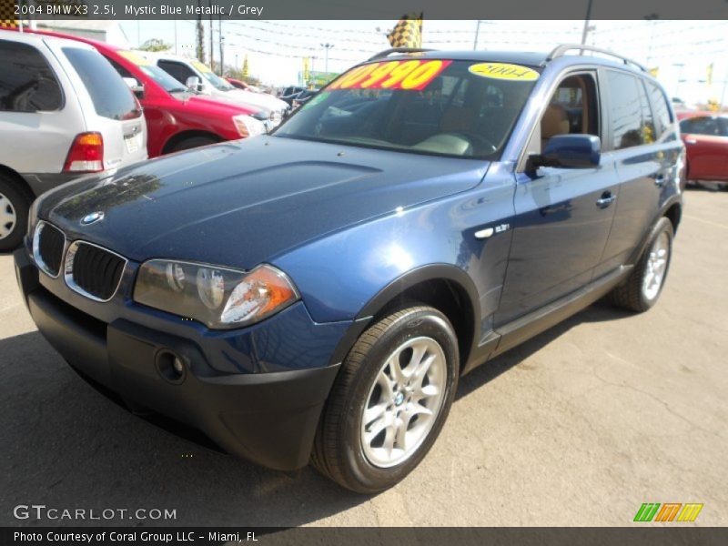 Mystic Blue Metallic / Grey 2004 BMW X3 2.5i
