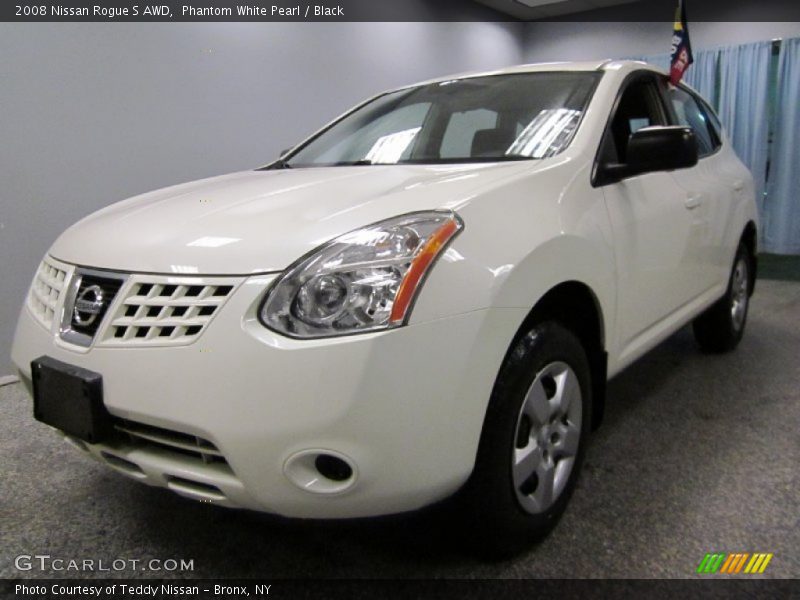 Phantom White Pearl / Black 2008 Nissan Rogue S AWD