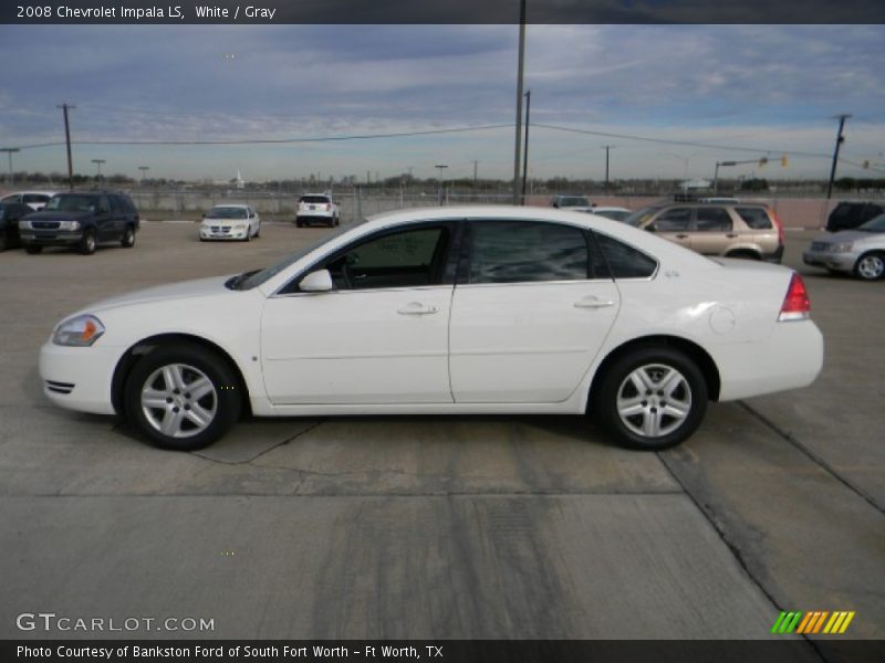 White / Gray 2008 Chevrolet Impala LS