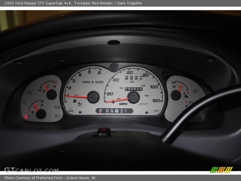 Toreador Red Metallic / Dark Graphite 2003 Ford Ranger STX SuperCab 4x4