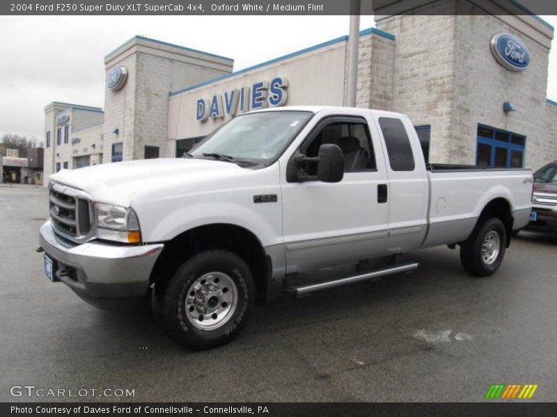 Oxford White / Medium Flint 2004 Ford F250 Super Duty XLT SuperCab 4x4
