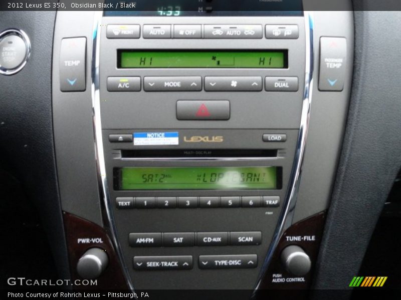 Obsidian Black / Black 2012 Lexus ES 350