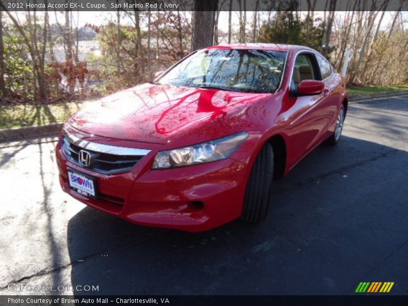 San Marino Red / Ivory 2012 Honda Accord EX-L Coupe