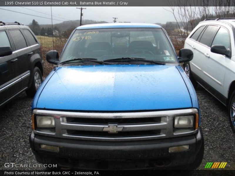 Bahama Blue Metallic / Gray 1995 Chevrolet S10 LS Extended Cab 4x4