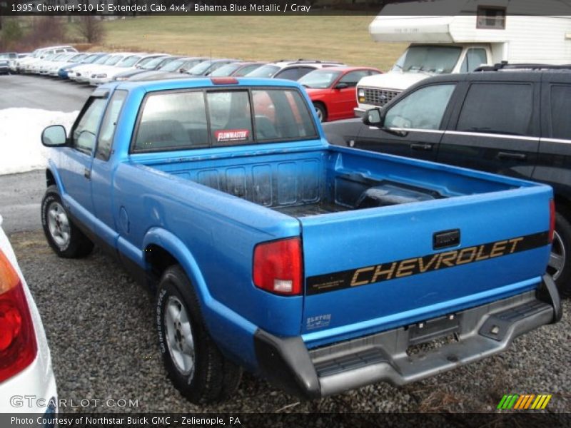 Bahama Blue Metallic / Gray 1995 Chevrolet S10 LS Extended Cab 4x4