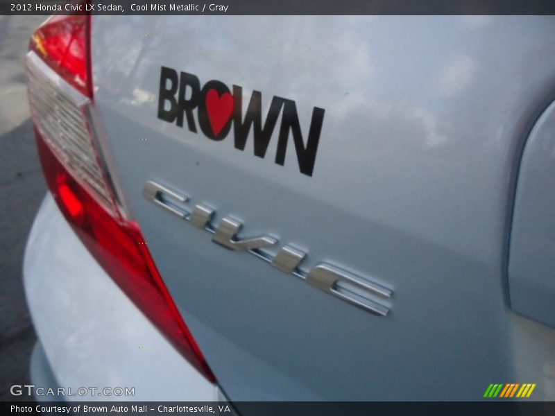 Cool Mist Metallic / Gray 2012 Honda Civic LX Sedan
