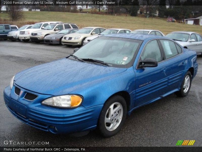 Medium Gulf Blue Metallic / Dark Pewter 2000 Pontiac Grand Am SE Sedan