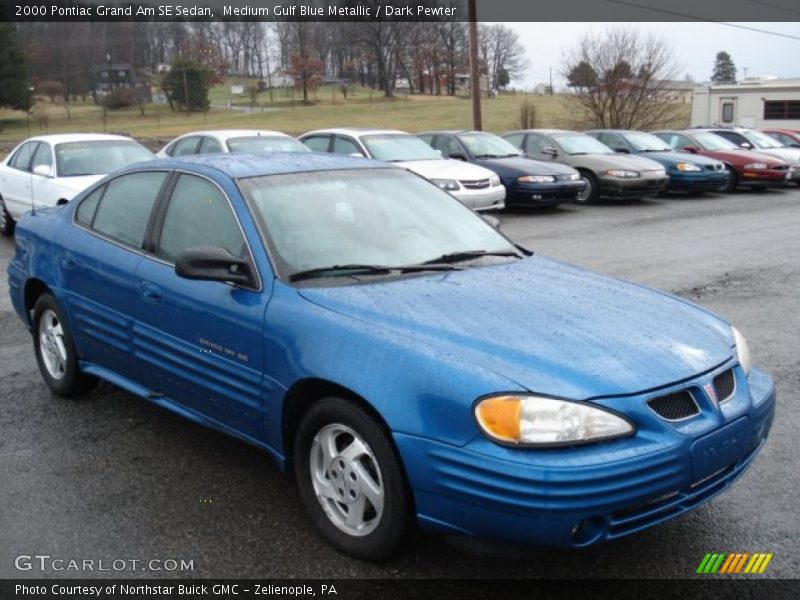 Medium Gulf Blue Metallic / Dark Pewter 2000 Pontiac Grand Am SE Sedan