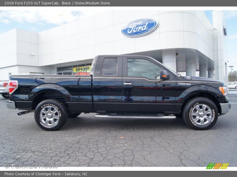 Black / Stone/Medium Stone 2009 Ford F150 XLT SuperCab