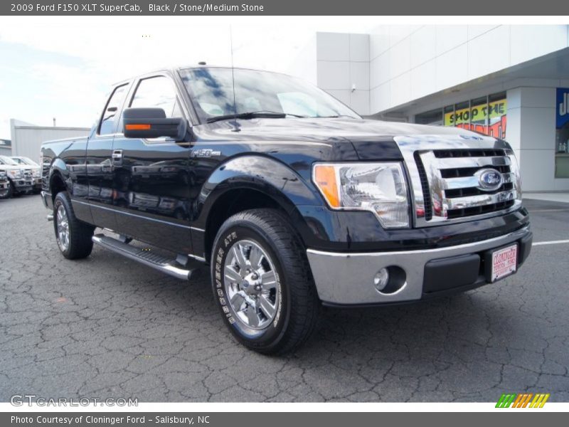 Black / Stone/Medium Stone 2009 Ford F150 XLT SuperCab