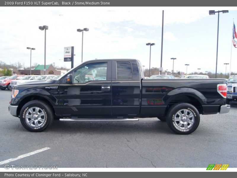 Black / Stone/Medium Stone 2009 Ford F150 XLT SuperCab