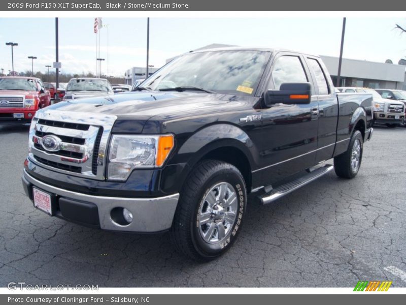 Black / Stone/Medium Stone 2009 Ford F150 XLT SuperCab