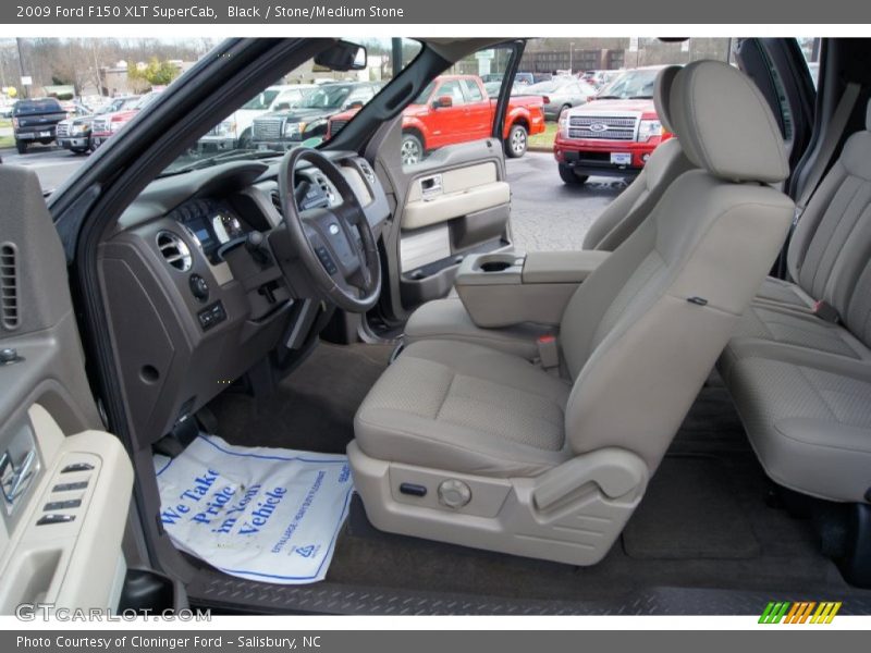 Black / Stone/Medium Stone 2009 Ford F150 XLT SuperCab