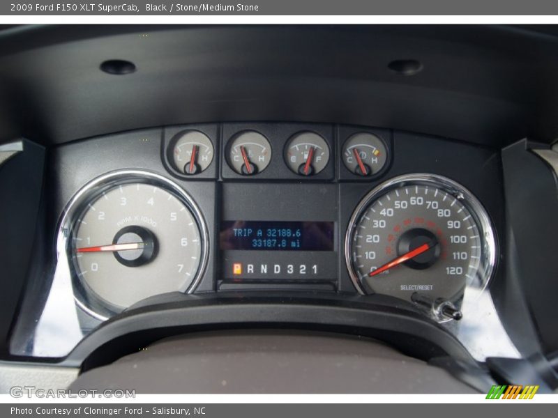 Black / Stone/Medium Stone 2009 Ford F150 XLT SuperCab