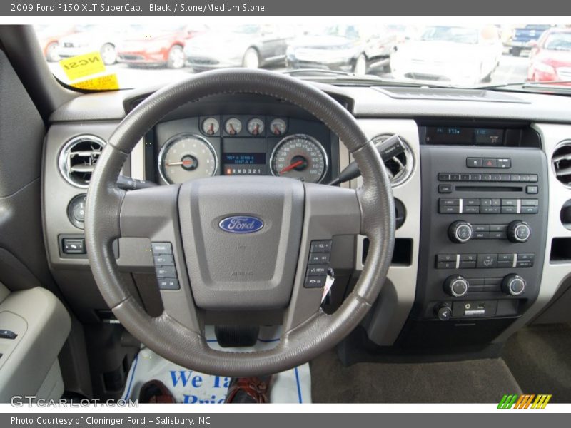 Black / Stone/Medium Stone 2009 Ford F150 XLT SuperCab
