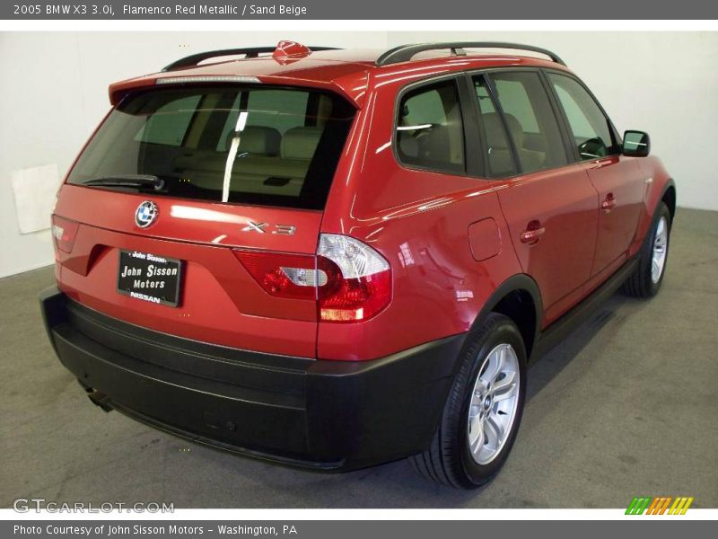 Flamenco Red Metallic / Sand Beige 2005 BMW X3 3.0i