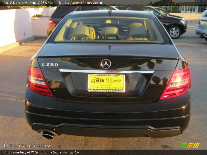 Black / Almond Beige/Mocha 2012 Mercedes-Benz C 250 Sport