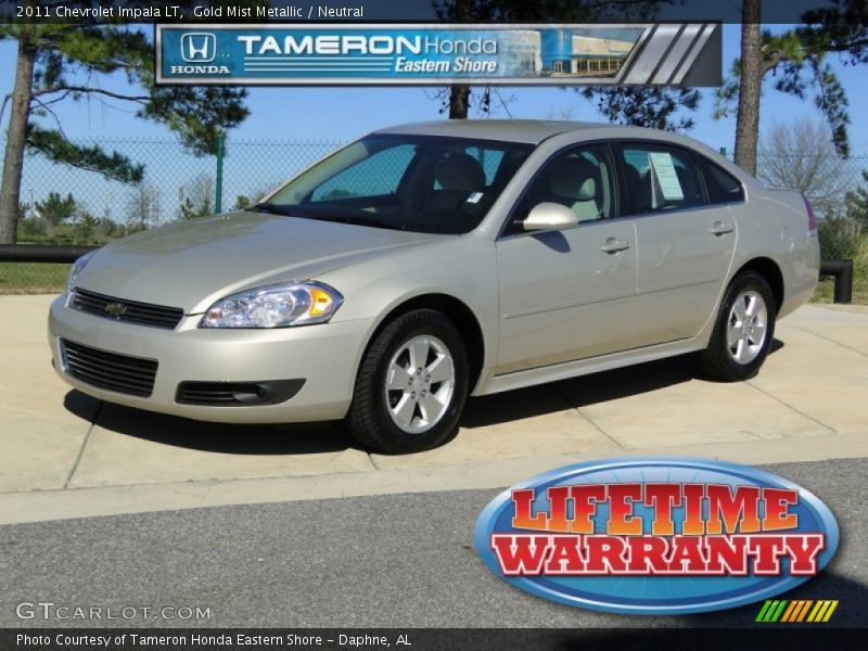 Gold Mist Metallic / Neutral 2011 Chevrolet Impala LT