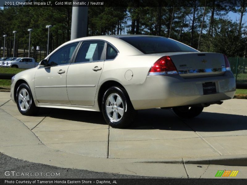 Gold Mist Metallic / Neutral 2011 Chevrolet Impala LT