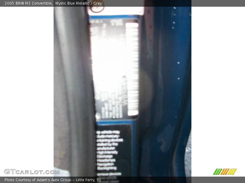 Mystic Blue Metallic / Grey 2005 BMW M3 Convertible