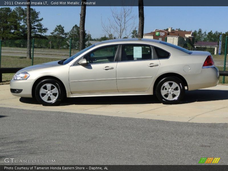 Gold Mist Metallic / Neutral 2011 Chevrolet Impala LT