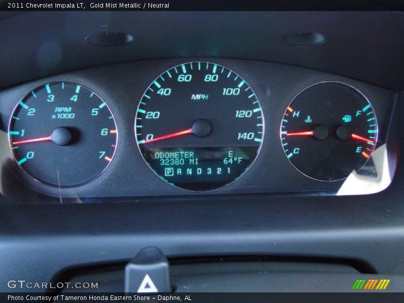 Gold Mist Metallic / Neutral 2011 Chevrolet Impala LT