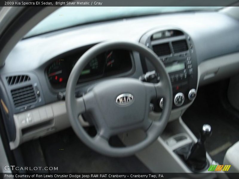 Bright Silver Metallic / Gray 2009 Kia Spectra EX Sedan
