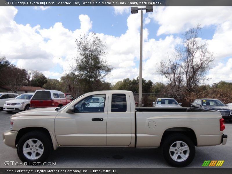 White Gold Metallic / Dark Khaki/Medium Khaki 2011 Dodge Dakota Big Horn Extended Cab
