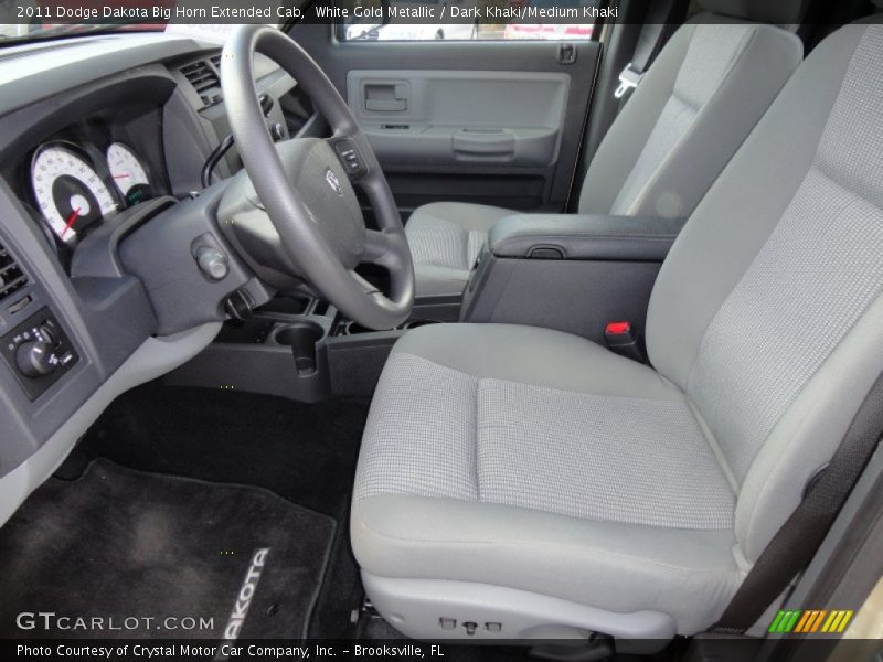 White Gold Metallic / Dark Khaki/Medium Khaki 2011 Dodge Dakota Big Horn Extended Cab