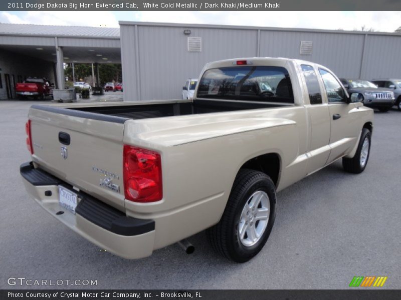 White Gold Metallic / Dark Khaki/Medium Khaki 2011 Dodge Dakota Big Horn Extended Cab