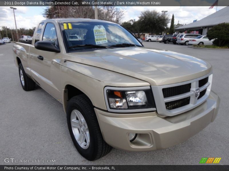 White Gold Metallic / Dark Khaki/Medium Khaki 2011 Dodge Dakota Big Horn Extended Cab
