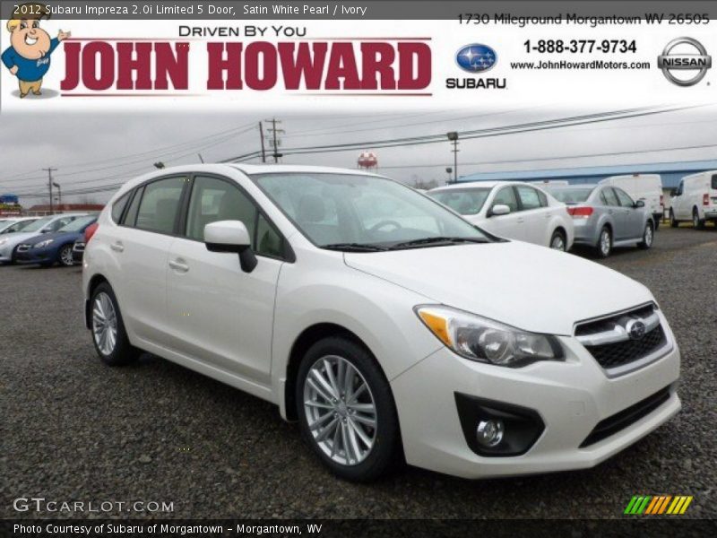Satin White Pearl / Ivory 2012 Subaru Impreza 2.0i Limited 5 Door