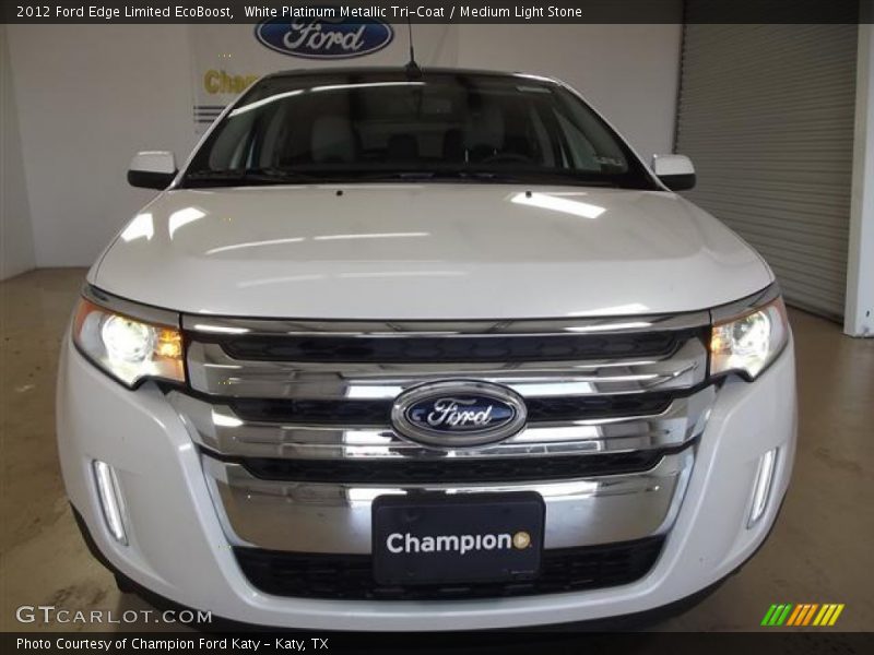 White Platinum Metallic Tri-Coat / Medium Light Stone 2012 Ford Edge Limited EcoBoost